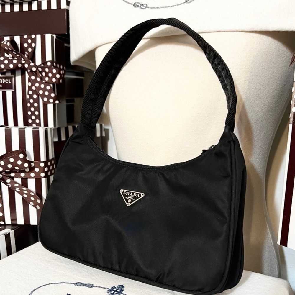 Authentic PRADA MINI HOBO BAG BLACK